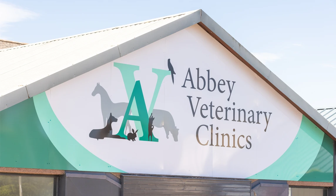 Abbey Vet Clinic practice sign