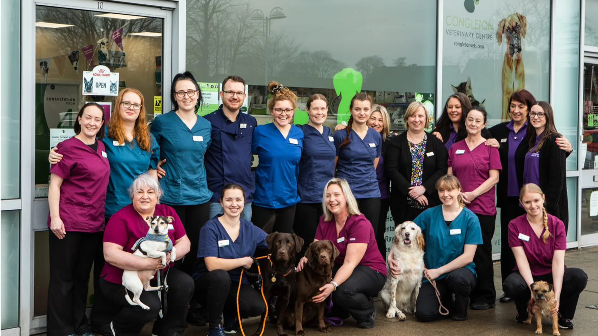 our team stood outside the clinic