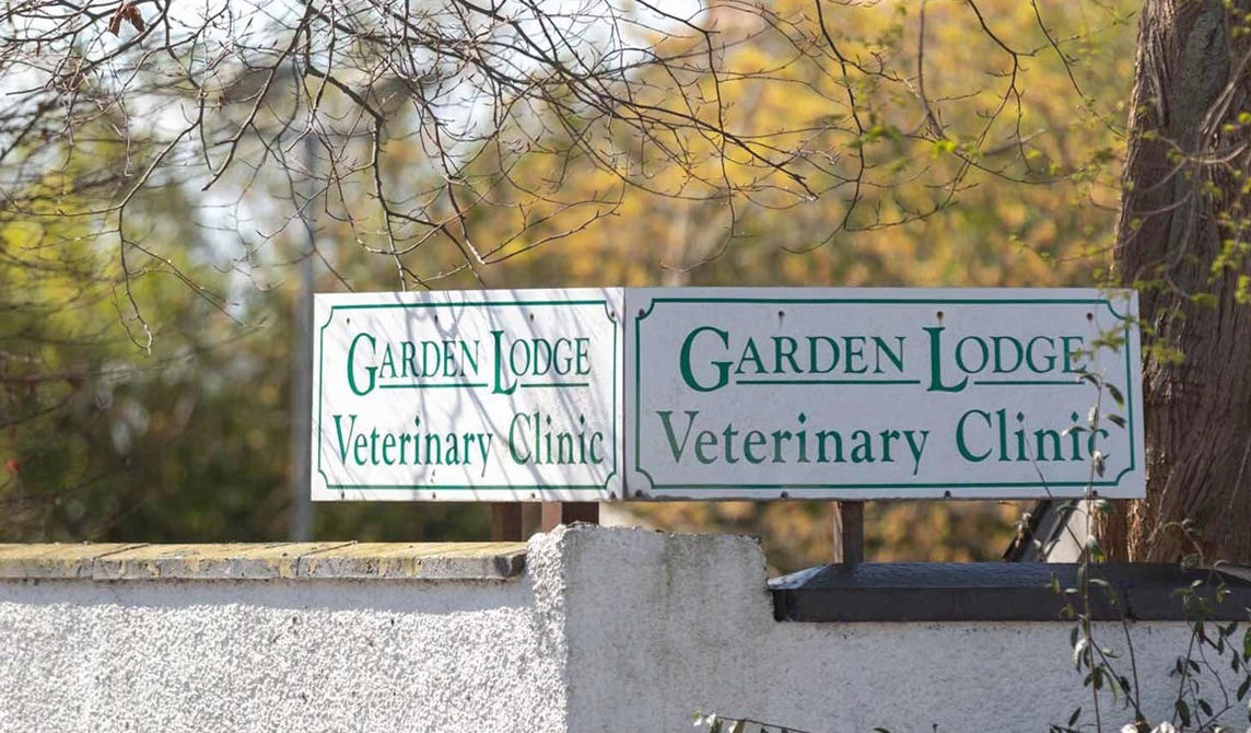Garden Lodge veterinary practice sign