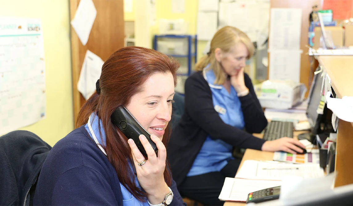 receptionists taking calls